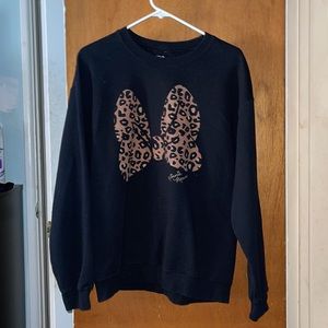Leopard Minnie Mouse Sweatshirt L